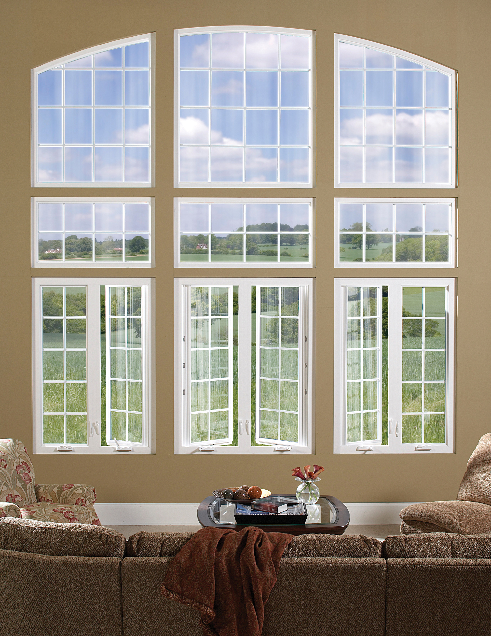 A bank of fixed and tilt-in windows that you'll never be sorry to sit by.